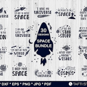 Space Svg, Inspirational Quotes Svg Bundle, Kinder Zitate Wandkunst, Lustiges Shirt Svg Dateien Sprüche für Cricut, Celestial Svg, Space Png Clipart