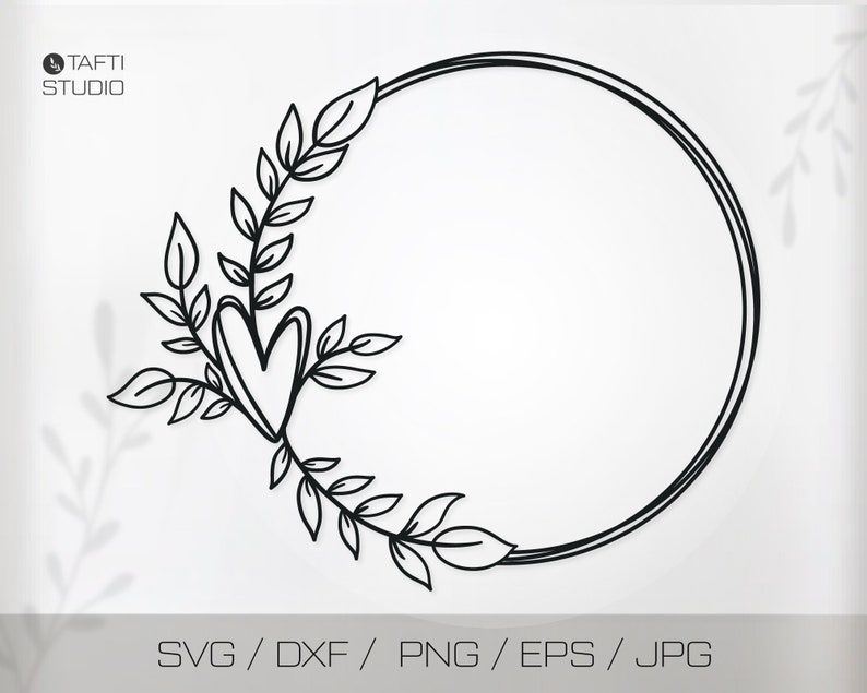 Laurel Wreath Svg Cut File for Cricut, Floral Circle Frame Png Clipart ...