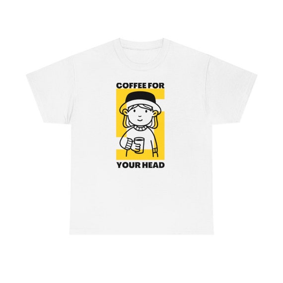 Coffee for Your Head Cute Aesthetic Yellow Illustration Etsy