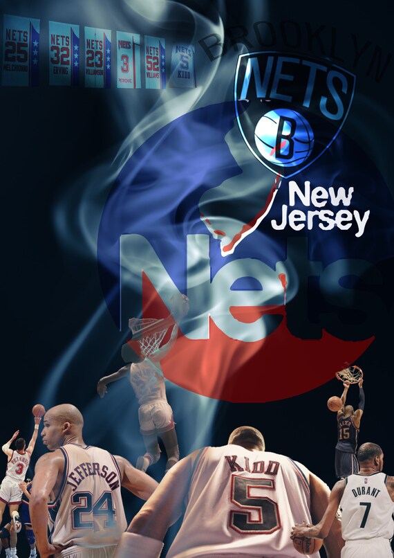 Vince Carter New Jersey Nets Basketball Art Drawing Print 