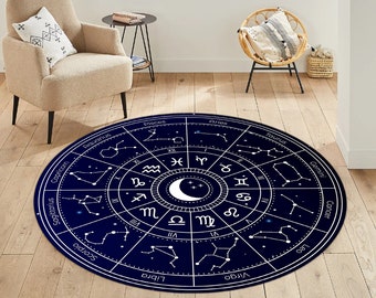 星座占星術ラグ、円形ホロスコープデザイン - Etsy 日本
