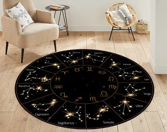 星座占星術ラグ、円形ホロスコープデザイン - Etsy 日本