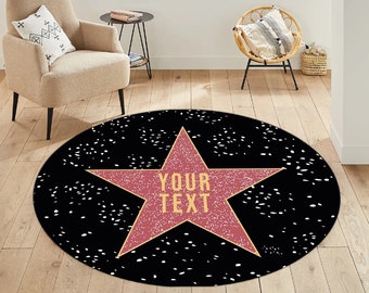 特価　定価240000　RRL　星と鷲のデザインラグ・円形・150cm　未使用 金色の五芒星のラグ、ゴシック様式の保護シンボル、円形カーペット