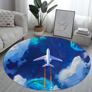 Airplane Rugs, Sky Themed Rugs, Plane Rug, Kids Room Rug, Minimalist Rug, Gifts For Children, Kids Decor Rug, Gift Decor Rug, Cool Decor Rug