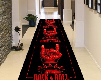 Rock and Roll Hallway Runner Rug, Music Lovers Decor