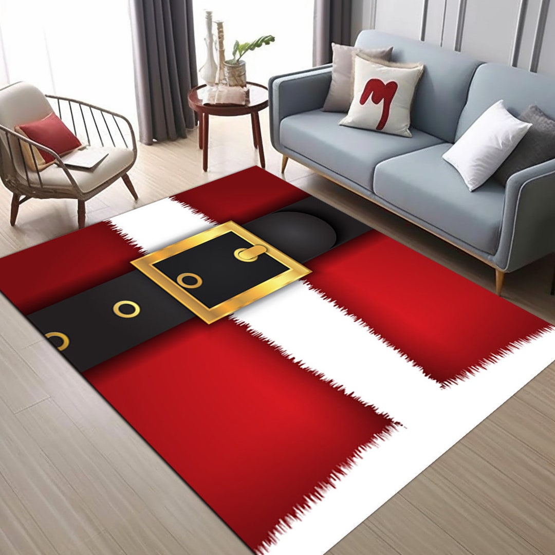 Christmas Rug, Santa Rug, Santa Coat Rug, Merry Christmas Rug