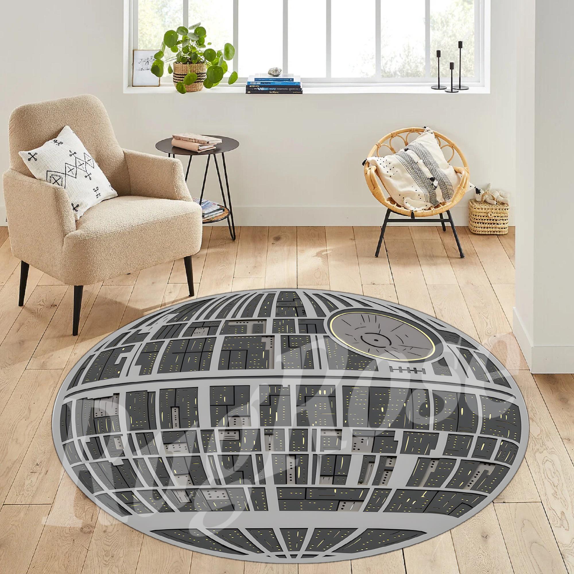Star Wars Rug: Non-slip Round Rug for Kids Room - Etsy