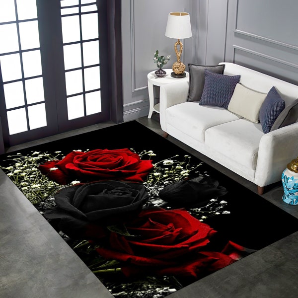 Rug With Roses - Etsy