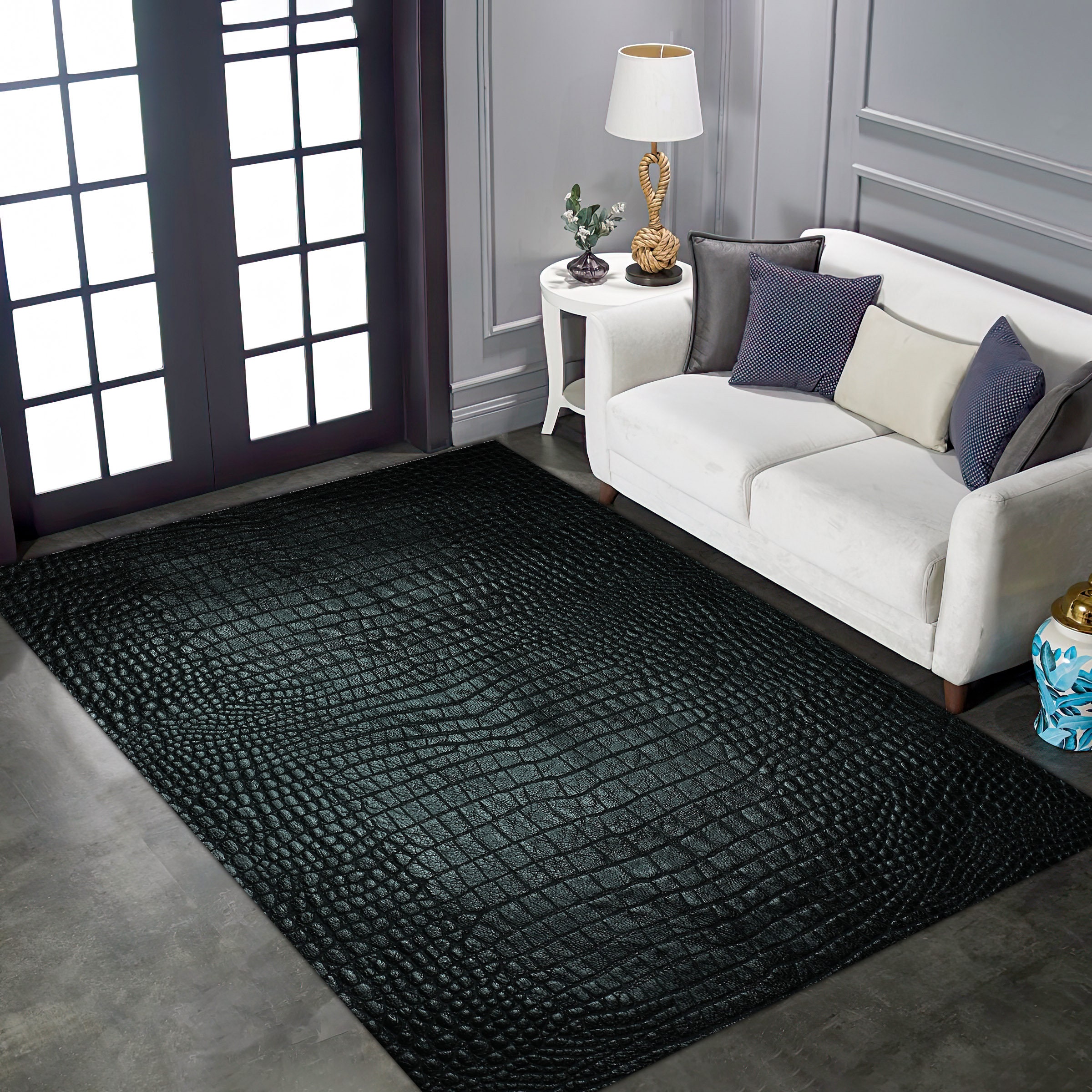 Crocodile Skin Pattern Rug, Non-slip Cotton Base - Etsy
