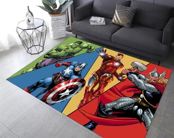 Super Hero Rug,Superheroes,Hulk Rug,Spiderman Rug,Ironman Rug,Kids Room Rug,Popular Rug,Living Room Rug,Home Decor Rug,Non Slip Rug,Gift Rug