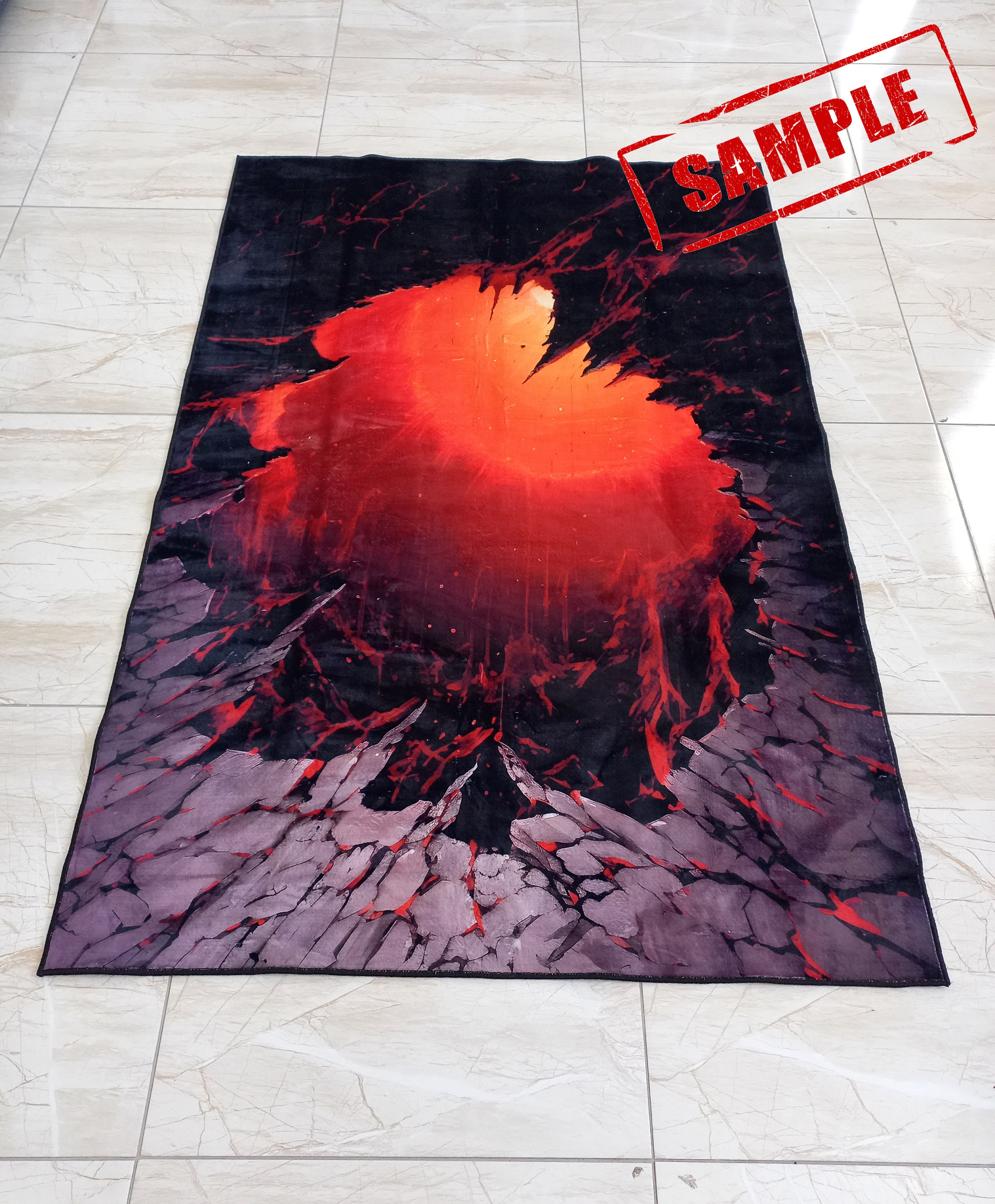 3D Lava Floor Rug, Hot Volcano Crack, Illusion Home Decor - Etsy