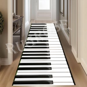 Piano Keys, Piano Rug, Runner Piano Keys Rug, Music Runner Rug, Hallway Rug,Music Rug,Piano Keys Rug,Modern Runner Rug,Music Cotton Area Rug