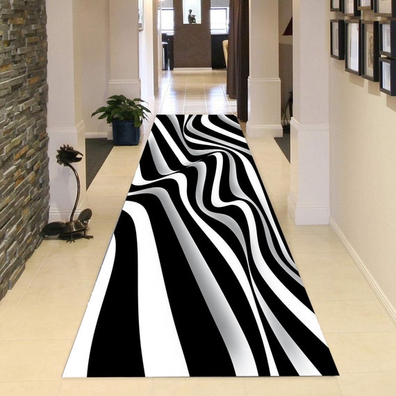 3D Wirbel Teppich Läufer, optische Täuschung, rutschfest