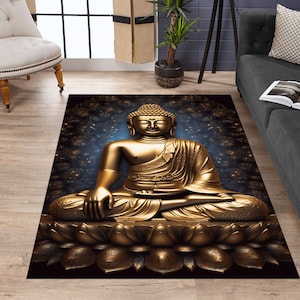 Buddha Rug, Buddha Pattern Rug, Buddha Print Rug, Yoga Rug, Meditation Rug, Home Decor Rug, Abstract Rug, Gift Decor Rug, Buddha Style Rug