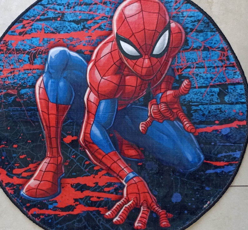 Spider Rug,spider Pattern Rug,spiderman Rug,spider Man Rug,neon Spider