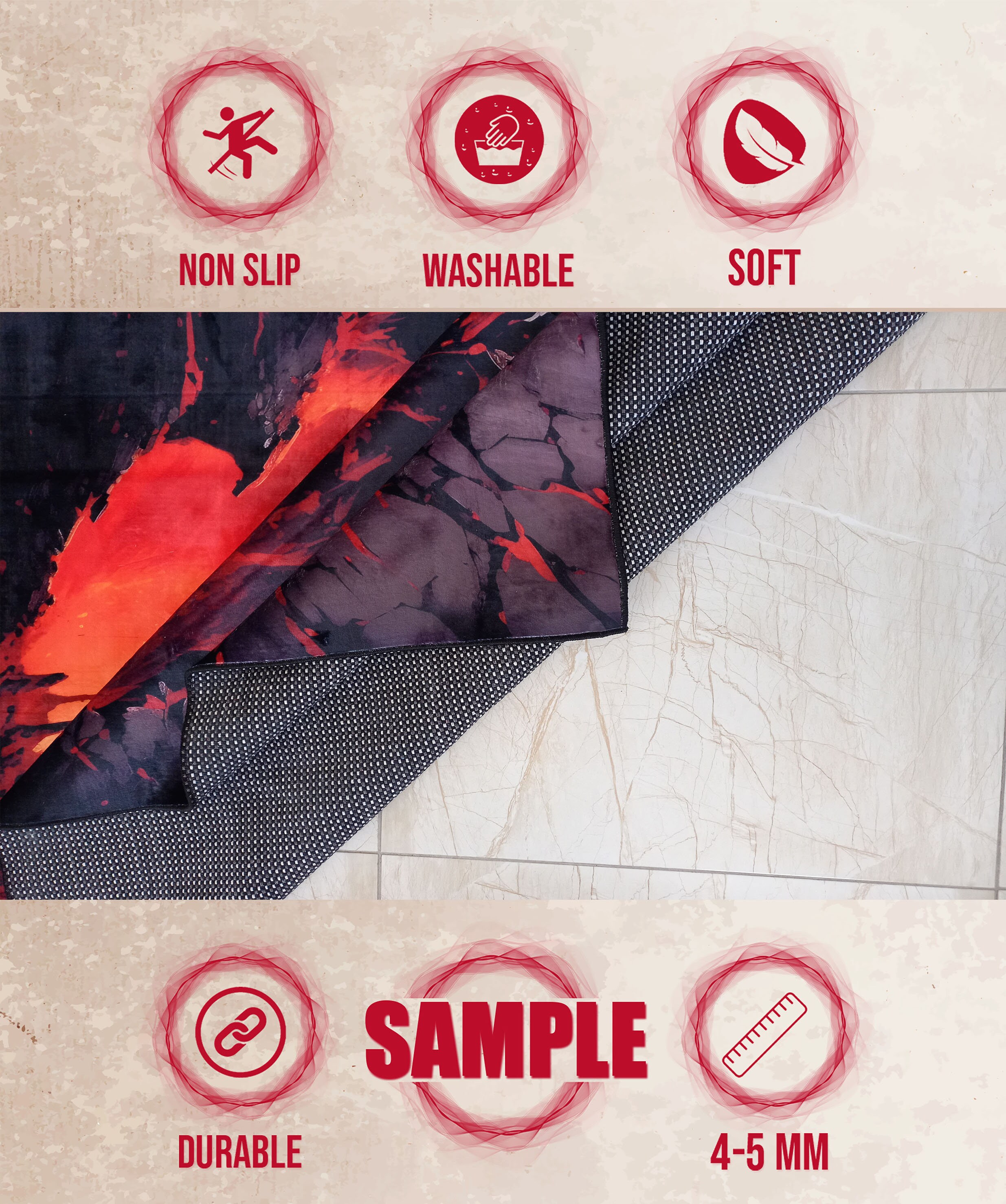 3D Lava Floor Rug, Hot Volcano Crack, Illusion Home Decor - Etsy