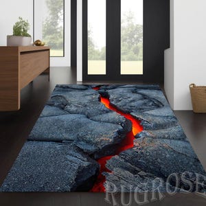 Lava Rug, Hot Lava Rug,Volcano Floor Rug, Lava Pattern Rug, Home Decor Rug,Floor is Hot Lava,Living Room Rug,Gift Decor Rug,Lava Design Rug
