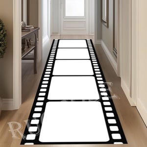 Filmstrip, Filmstrip Rug, Film Rug, Runner Rug, BlackWhite Rug,Filmstrip Runner Rug,Modern Area Rug,Hallway Rug,Filmstrip Long Rug,Decor Rug