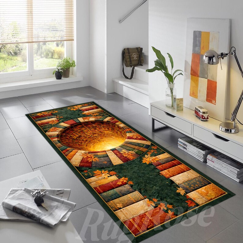 3d Rugs Library Library 3D Illusion Rug, Book Lover Colorful Decor - Etsy