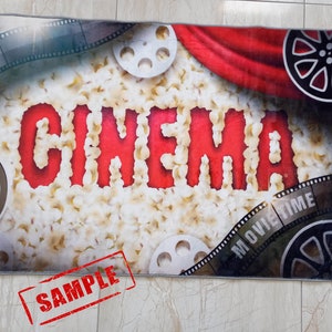 Cinema Rug, Cinema Film Rug, Retro Film Rug, Popcorn Pattern Rug,film ...