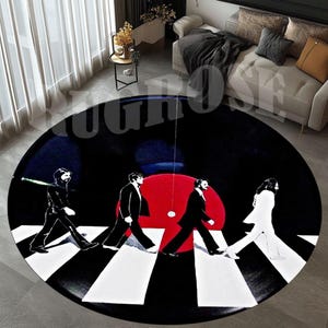 The Beatles Gift, The Beatles Rug, Rock Band,Music Rug Fan Rug,Best Selling The Beatles Rug,Round Beatles Rug,Living Room Rug,Customized Rug