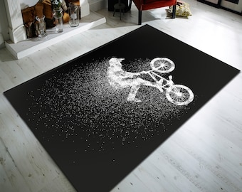 Mountain Bike Rug, Non-Slip Cotton, Modern Home Decor (15.7x23.6 inch)