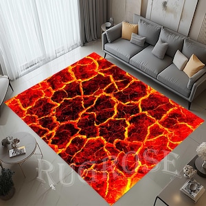 Lava Rug, Hot Lava Rug,Volcano Floor Rug, Lava Pattern Rug, Home Decor Rug,Floor is Hot Lava,Living Room Rug,Gift Decor Rug,Lava Design Rug