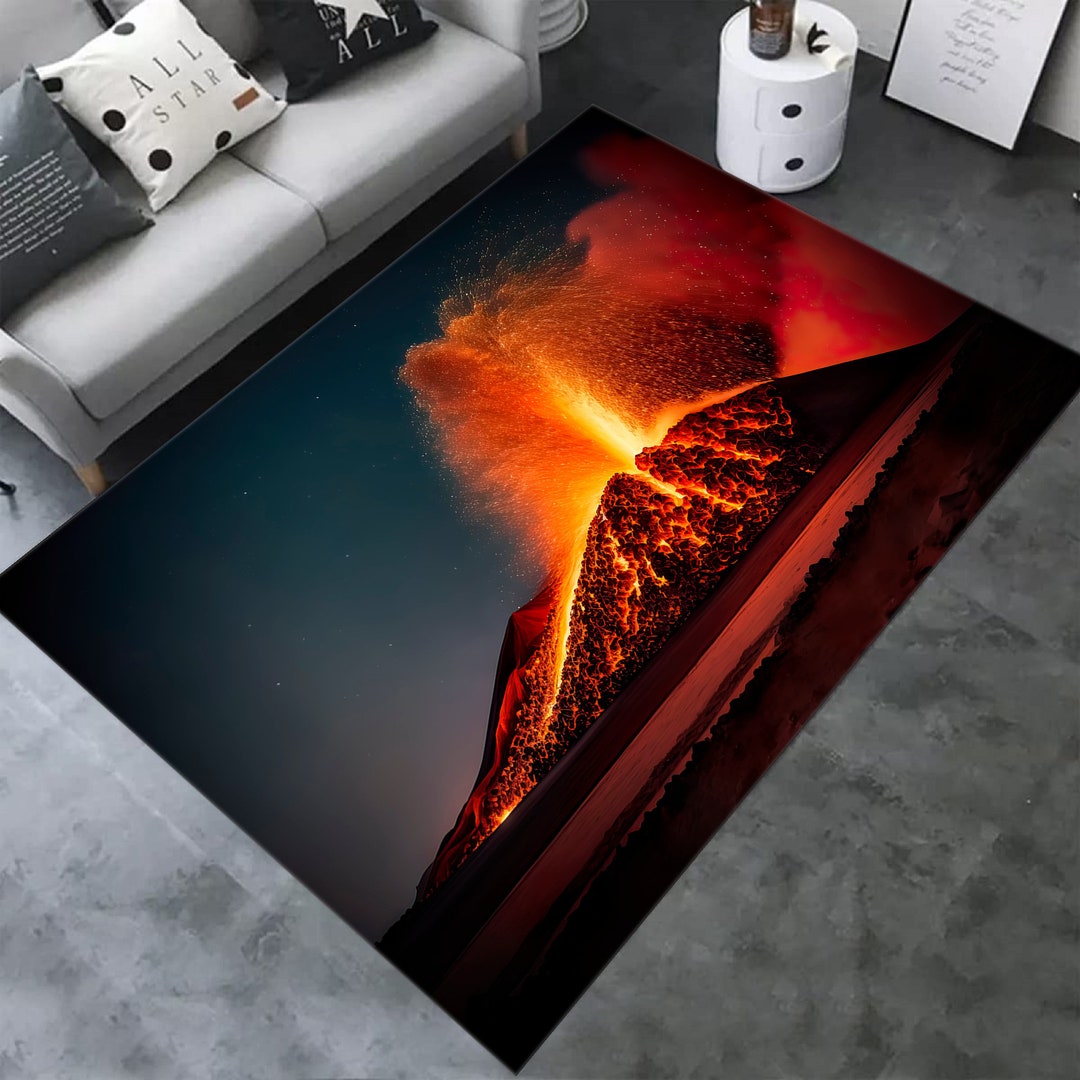 Lava Rug, Hot Lava Rug,volcano Floor Rug, Lava Pattern Rug, Home Decor