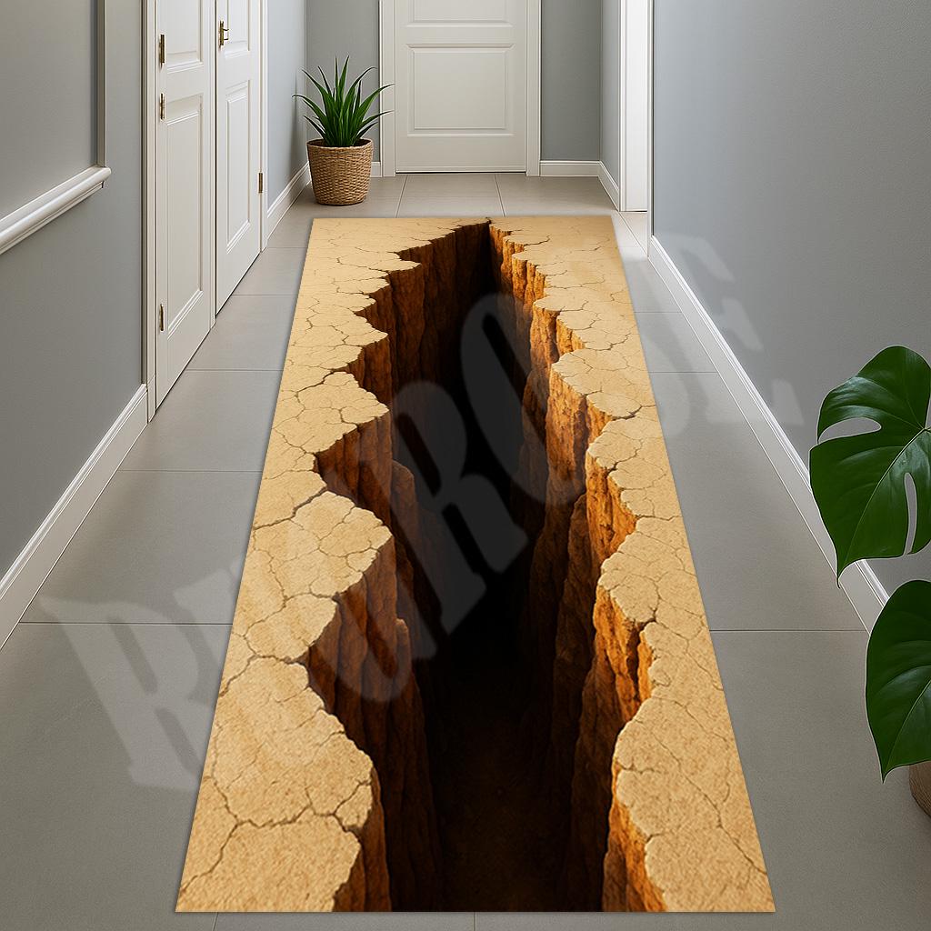 3D Crack Runner Rug, Optical Illusion Hallway Rug - Etsy