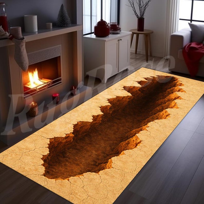 Creak Pattern Rug Huge Crack Rug,3d Crack Rug,huge Crack Long Rug,3d Look Crack Rug,big ...