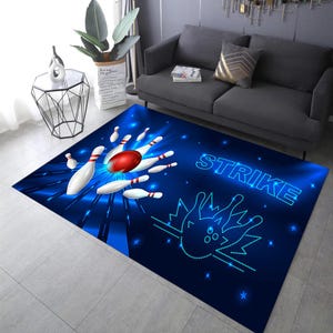 Bowling, Bowling Rug, Bowling Alley Carpet, Game Room Rug, Player Rug, Game Series, Custom Rug, Bowling Lover Rug,Living Room Rug,Decor Rug