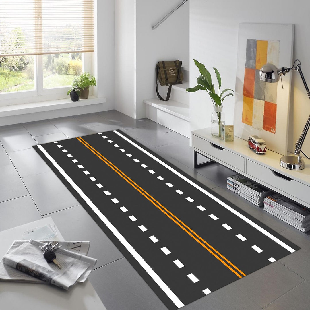 Road Rug, Road Pattern Rug, Race Track, Race Track Rug,hallway Rug,long