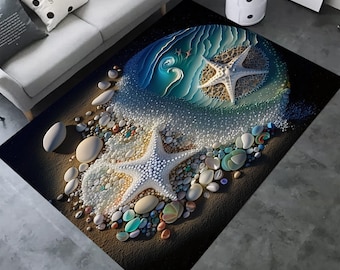 Tappeto marino, stella marina, tappeto stella marina, tappeto da spiaggia, tappeto estivo, tappeto estivo regalo, tappeto di design, tappeto a tema marino, tappeto antiscivolo, tappeto decorativo marino, tappeto da area