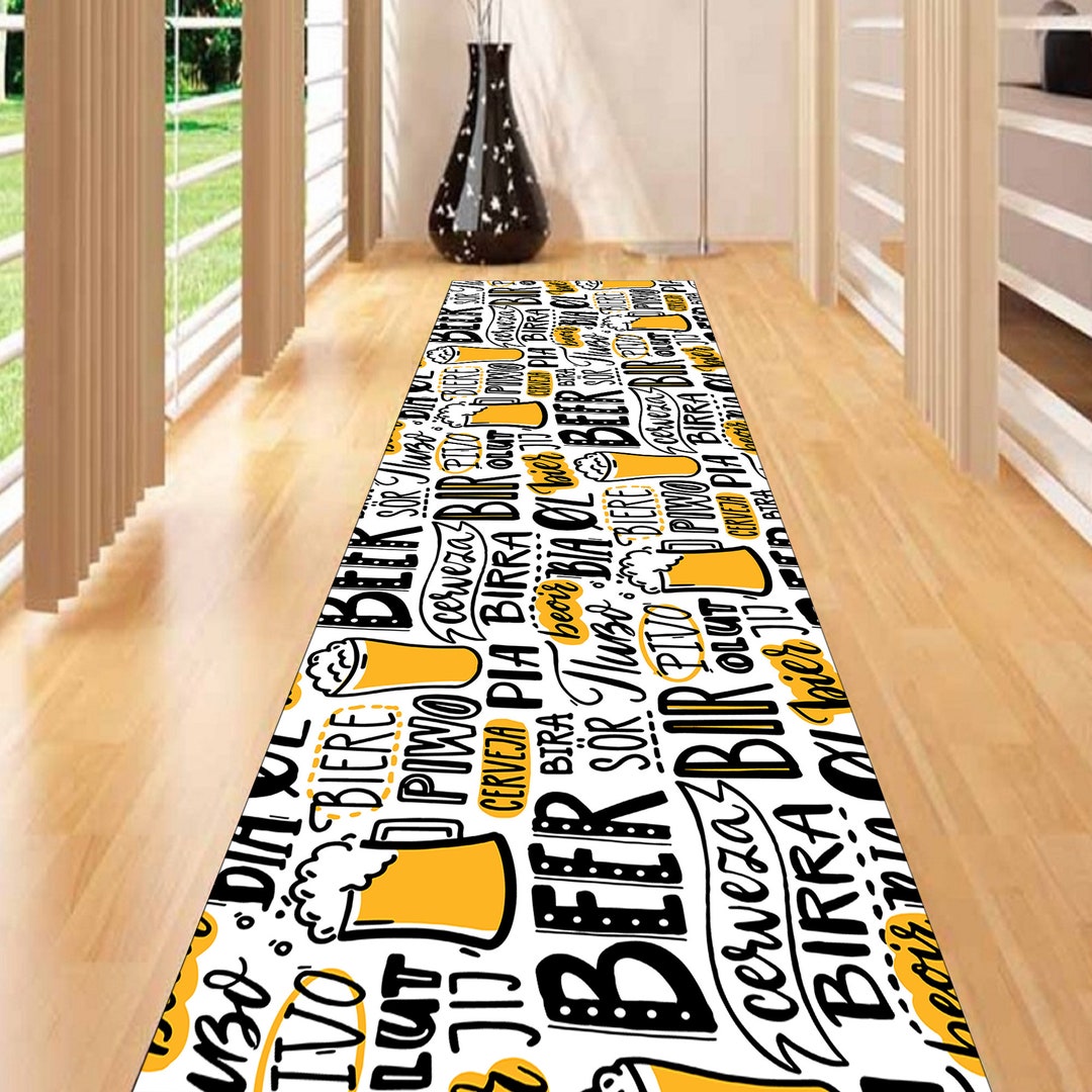 Beer Rug, Retro Rug, Beer Pattern Rug, Hallway Rug, Runner Rug, Drink
