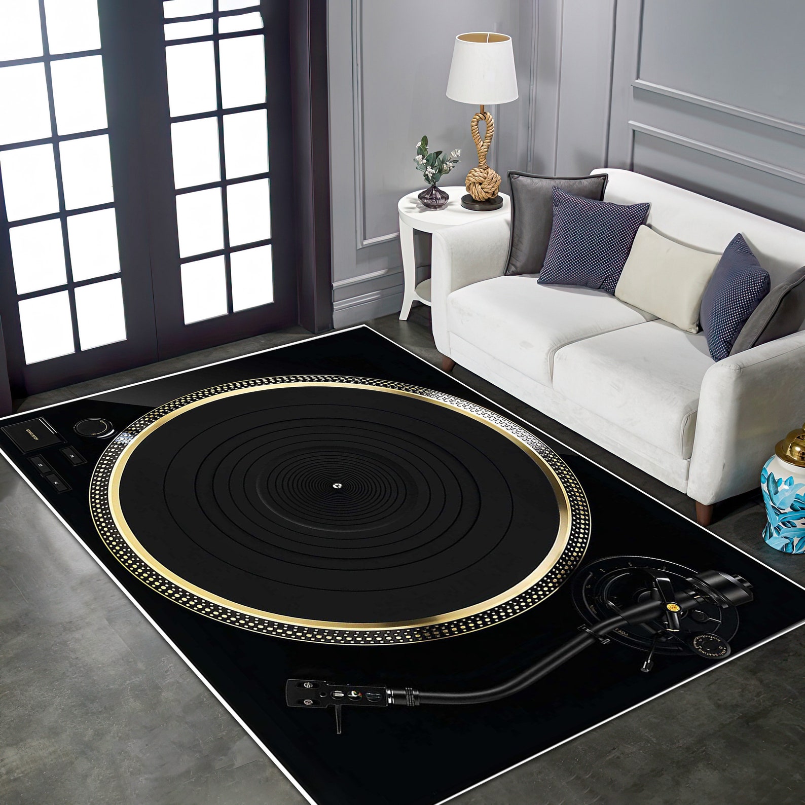 Vinyl Record Player Rug, Retro Music Decor - Etsy