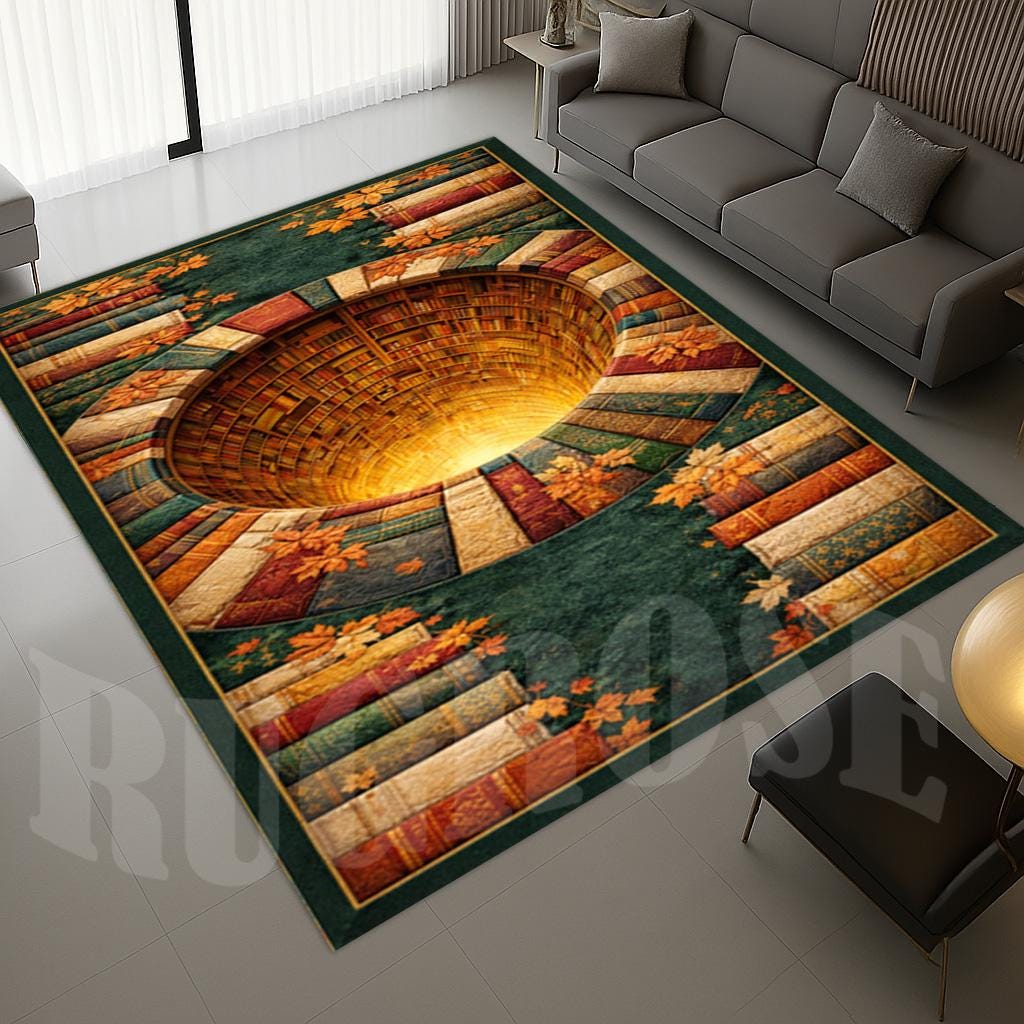 Library Books 3D Illusion Rug, Reading Nook Decor - Etsy