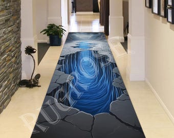3D Crack Runner Rug, Optical Illusion Floor Art - Etsy