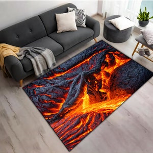 Lava Rug, Hot Lava Rug,Volcano Floor Rug, Lava Pattern Rug, Home Decor Rug,Floor is Hot Lava,Living Room Rug,Gift Decor Rug,Lava Design Rug