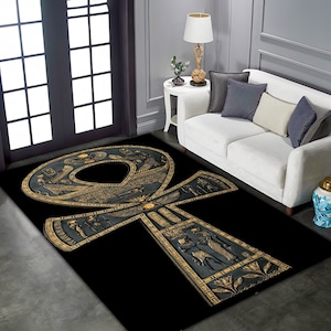 Ancient Egyptian Rug, Egypt Pattern Rug, Antique Rug, Gift For Her, Home Decor, Personalized Gift,Themed Rug, Gift Ideas, Area Rug, 3D Rug