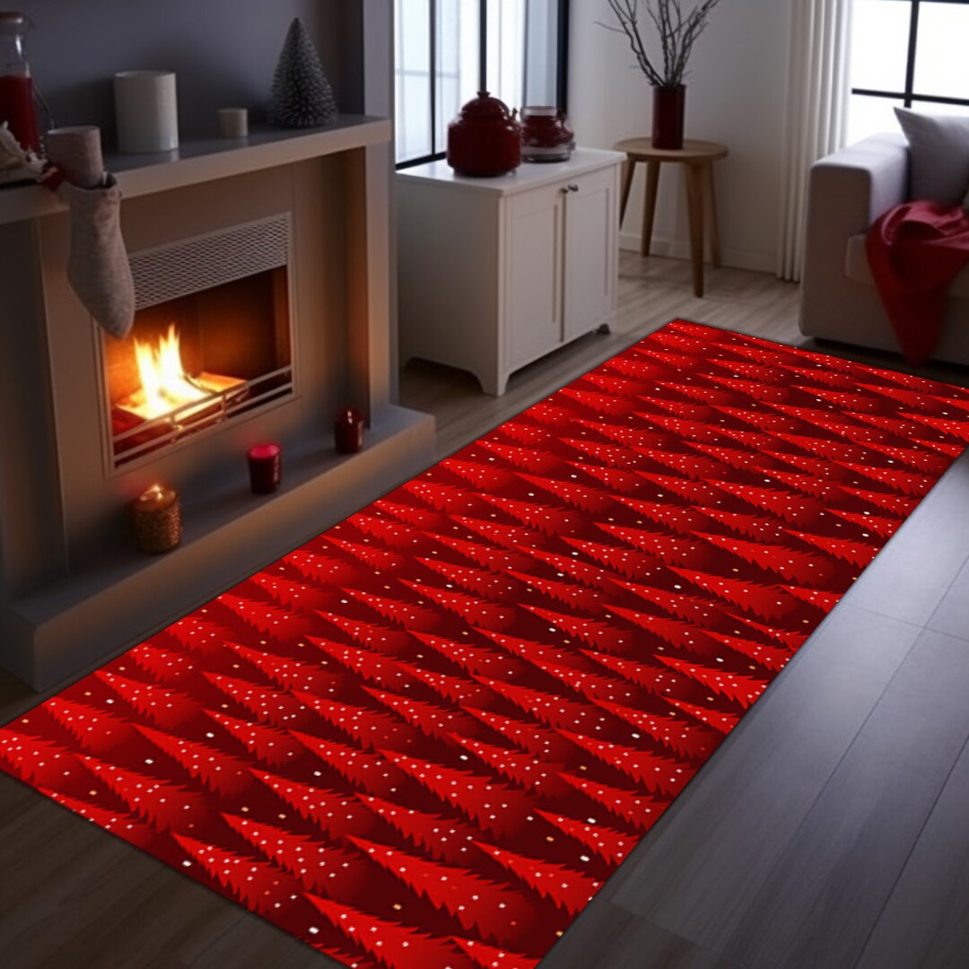 Christmas Runner Rug, Christmas Rug, Christmas Area Rug, Christmas