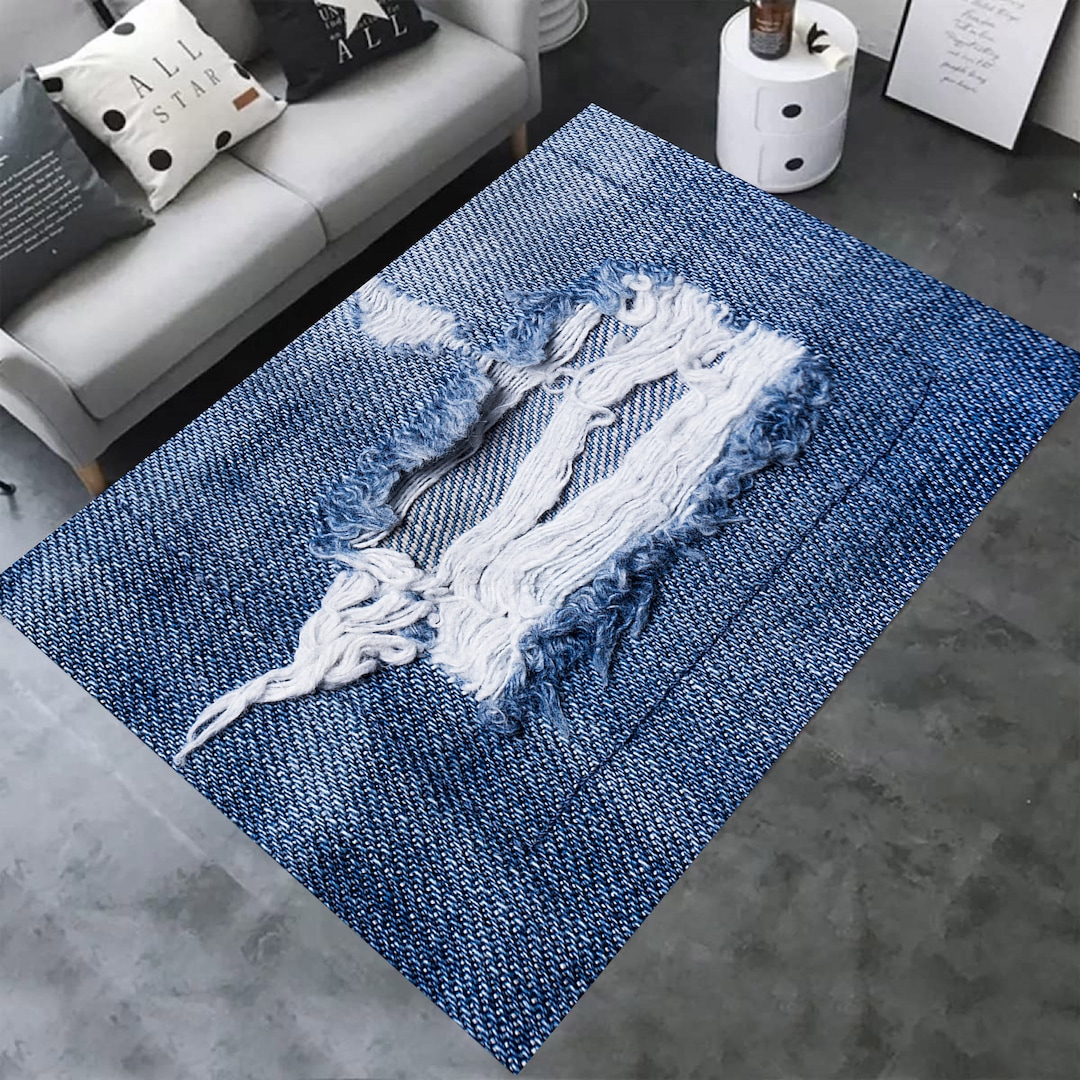Jean Rug, Ripped Jeans,fantastic Rug,blue Jean,jean Pattern Rug,jean