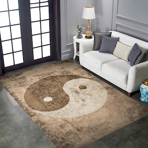 Ying Yang Rug, Yin Yang, Living Room Rug, Area Rug,Decorative Rug,Modern Rug,Popular Rug,Themed Rug,Home Decor,Gift Rugs,3D Rug,Non Slip Rug
