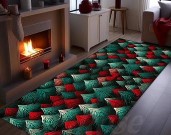 Tappeto Natalizio Per Ingresso, Decorato Con Pupazzi Di Neve E Albero, Antimacchia, Antiscivolo, Per Corridoio E Cucina