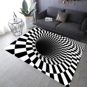Optical illusion Rug, Optical illusion,illusion Rug Cotton,3d illusions, Fractal Rug,Abstract Rug, Vortex Rug, 3D Vortex illusion Rug,