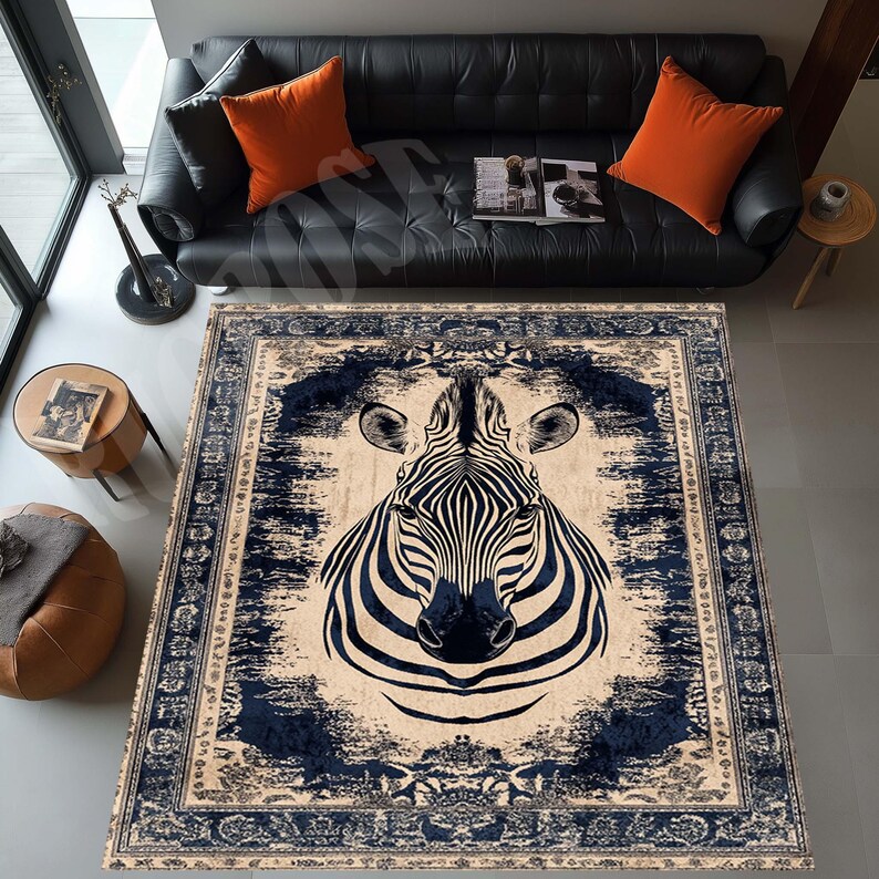 Zebra Print Entry Rug Zebra Rug, Traditional Style, Animal Print Area Rug - Etsy