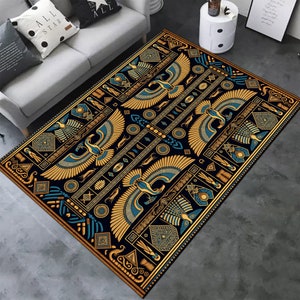 Thoth Rug, Ancient Egypt Goddes Cards Nonslip Area Rug, Ancient