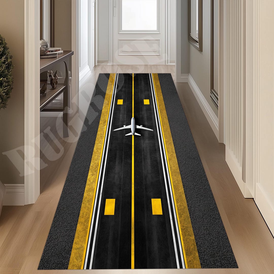 Flight Line Rug Airport Runway Runner Rug, Flight Decor, Kids Room - Etsy