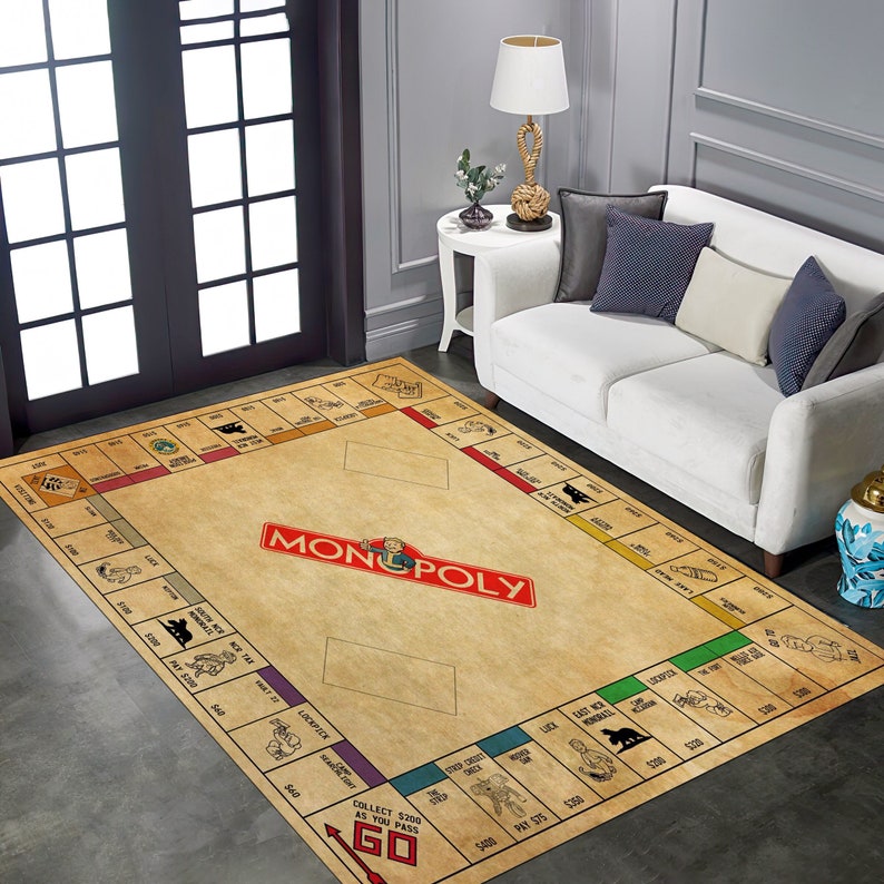 Monopoly Rug Monopoly Entertainment Rug Game Rug Board Etsy