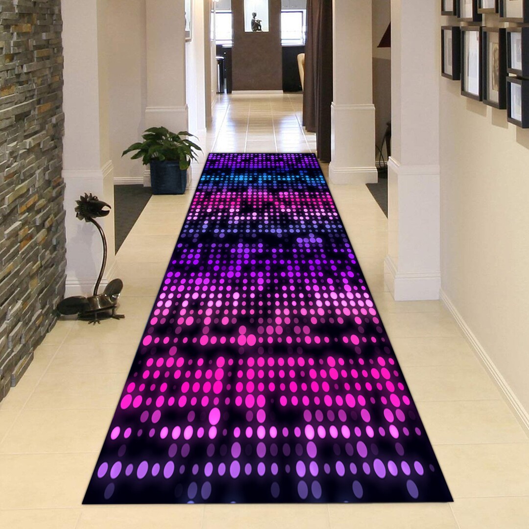 Neon Rug, Neon Runner Rug, Abstract Runner Rug, Hallway Rug, Long Rug