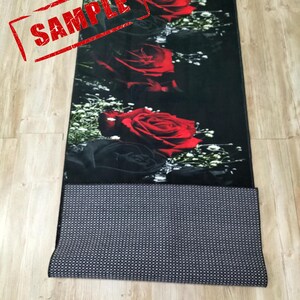 Red Roses, Black and Red Roses, Roses Runner Rug, Roses Long Rug ...